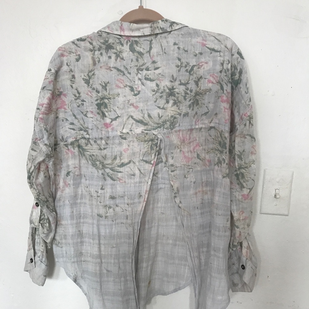 Free People Floral Button Down